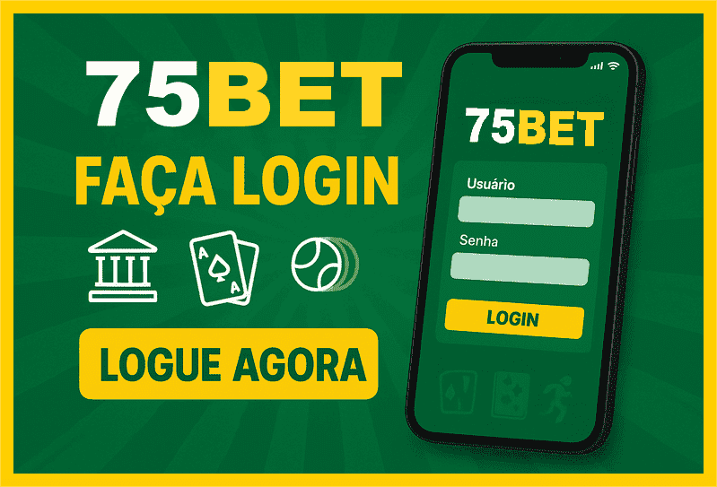 Imagem destacando login seguro na 75BET para novos usuários